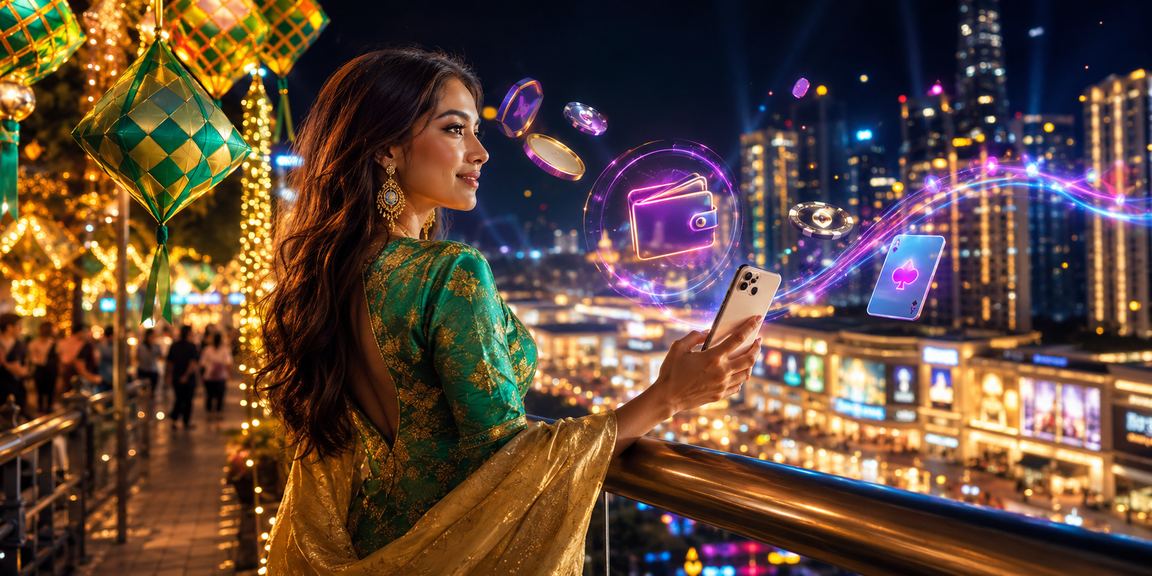 Pengguna bermain kasino mudah alih mf19 semasa Hari Raya di Johor Bahru